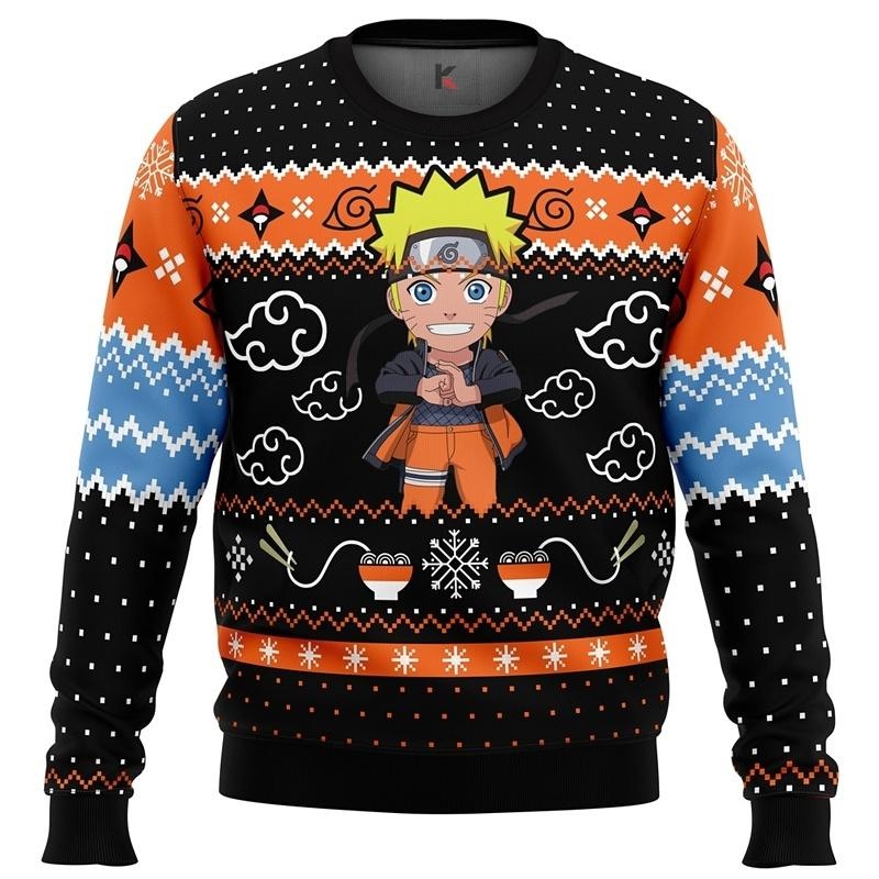 Uzumaki Ninja Holiday Sweater For Naruto Fans - Cozy Festive Apparel For Winter Celebrations