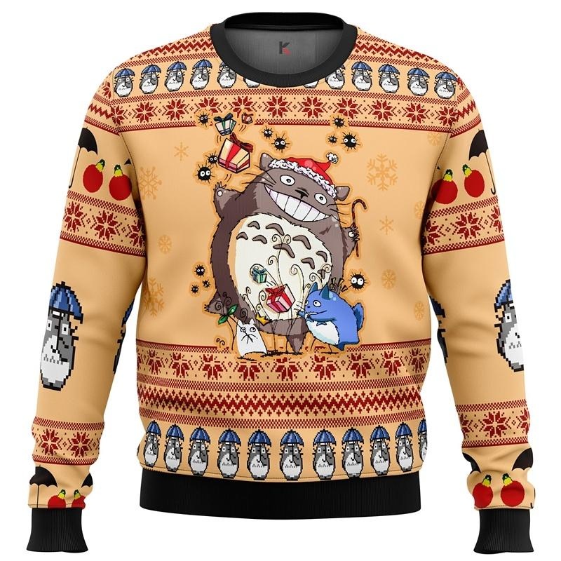 Totoro-themed Ugly Christmas Sweater For Adults - Cozy Holiday Apparel And Gift For Fans