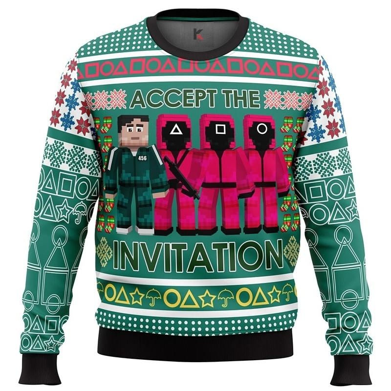 Squid Game-themed Holiday Sweater For Fans Unique Christmas Knitwear Gift